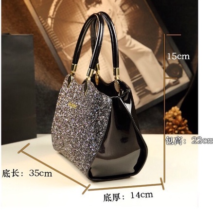 Túi xách nữ đẹp cao cấp ❤️ Tốt nhất ❤️  túi da nữ quảng châu đi tiệc sáng lấp lánh thời trang size 35cm sành điệu