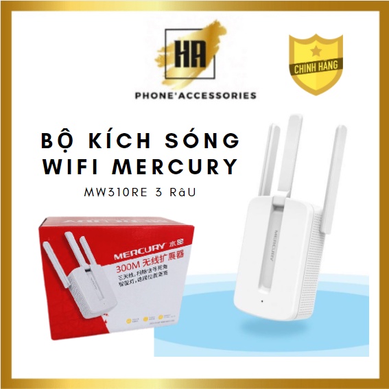Bộ kích sóng wifi mercury 3 râu mw310re , bảo hành chuẩn hãng phukienhuonganh