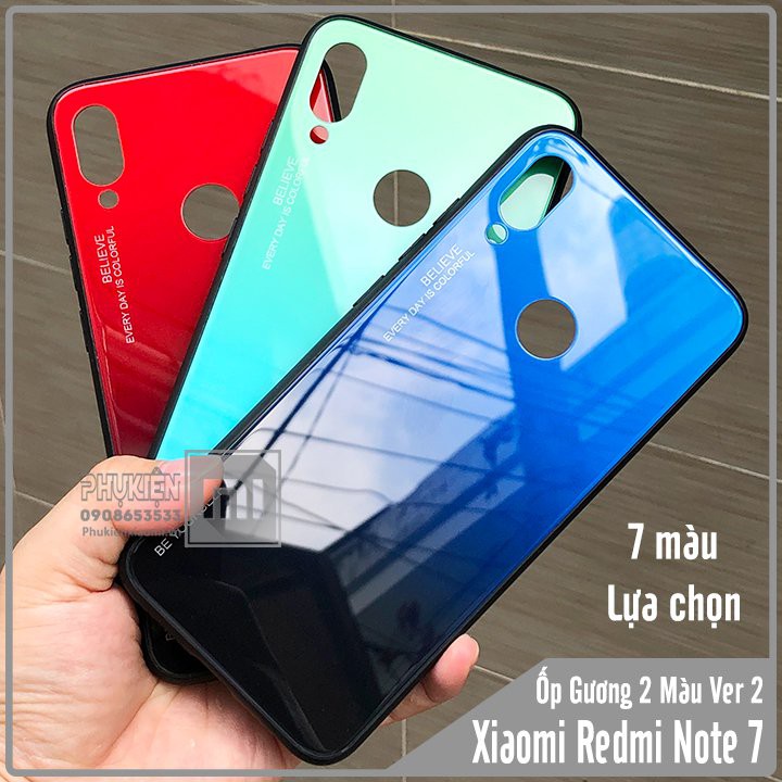 FREESHIP ĐƠN 99K_Ốp lưng Xiaomi Redmi Note 7 gương cứng 2 màu Ver 2 , viền TPU dẻo đen