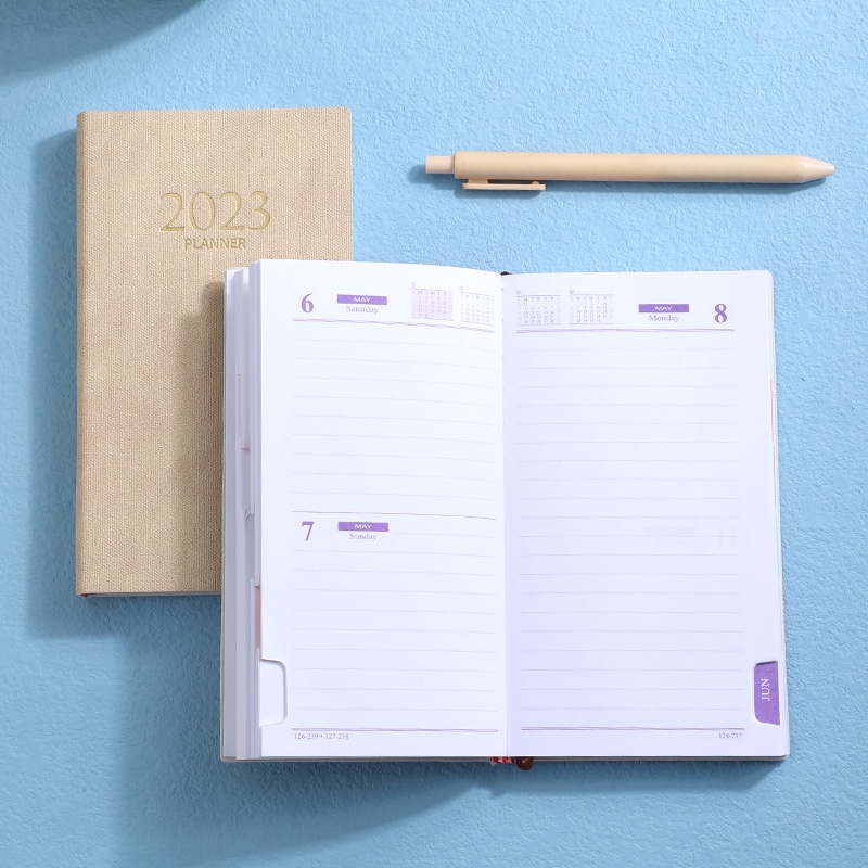 Sổ Tay Ghi Kế Hoạch A6 2023 Agenda Chất Liệu Da PU