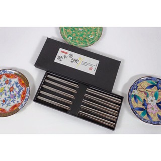 Set 5 đôi đũa inox 304 đặc cao cấp Nhật Bản