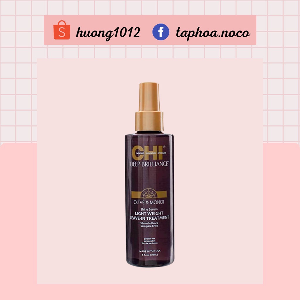 Serum dưỡng tóc CHI Deep Brilliance Shine Serum Lightweight Leave-In Treatment
