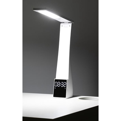 Đèn bàn chống cận LED T1 5W, có loa kết nối Bluetooth, đồng hồ LED và nhiệt kế