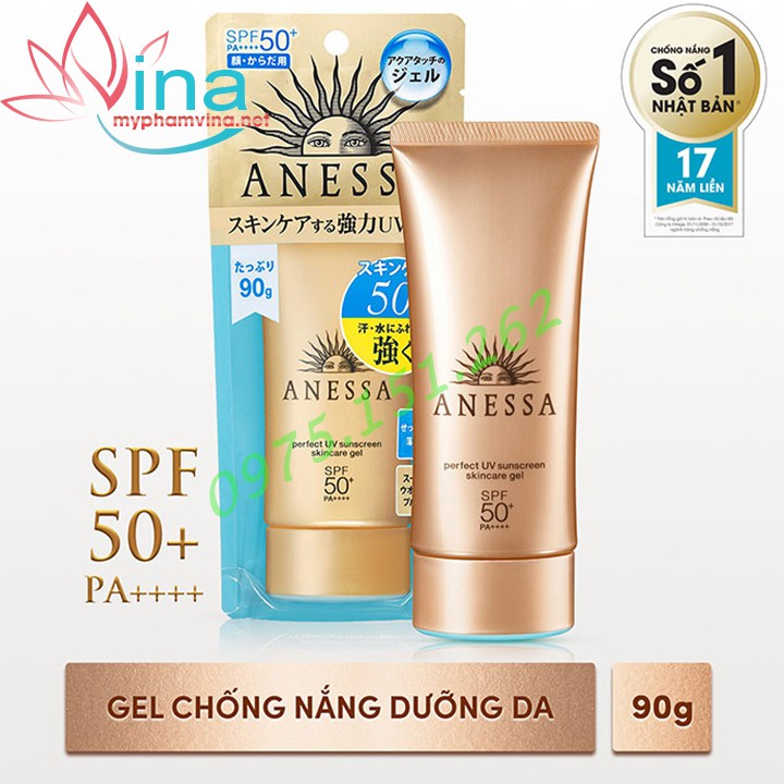 Kem Chống Nắng Anessa Perfect UV Sunscreen Skincare Gel SPF50+ PA++++ 90ml