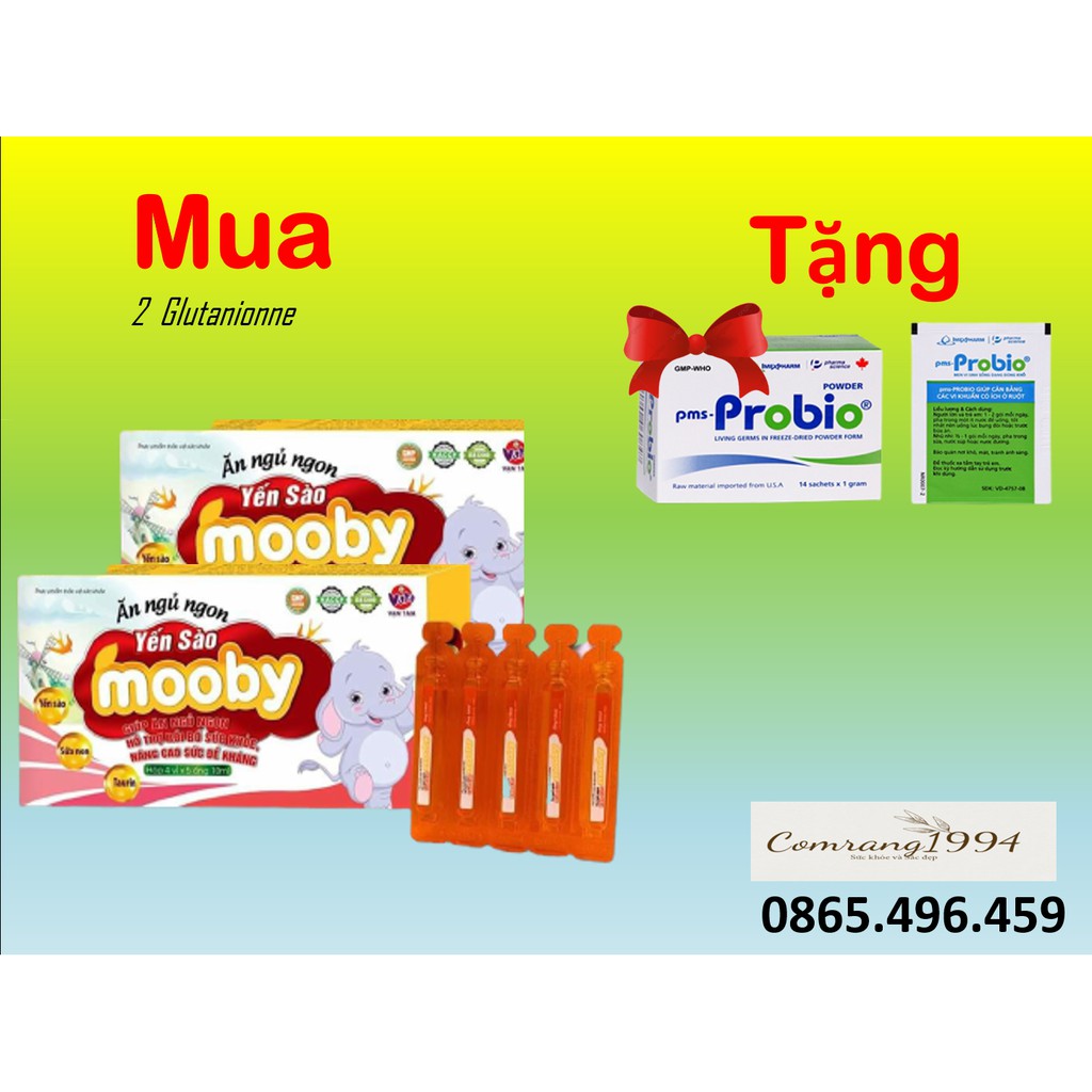 Combo 2 hộp Yến Sào Mooby-thuốc bổ cho bé, siro giúp trẻ em ăn ngủ ngon, hỗ trợ tiêu hóa, bồi bổ sức khỏe, nâng cao sức