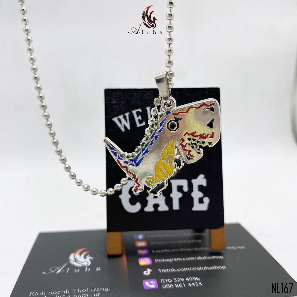 Dây chuyền hợp kim mạ Khủng long sắc màu hot trend phong cách HIPHOP - NL167 - Aluha