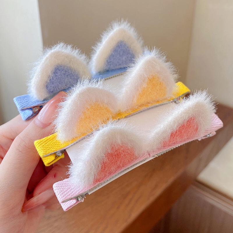 Kẹp tóc hình tai mèo bằng nhung dễ thương xinh xắn dành cho trẻ em