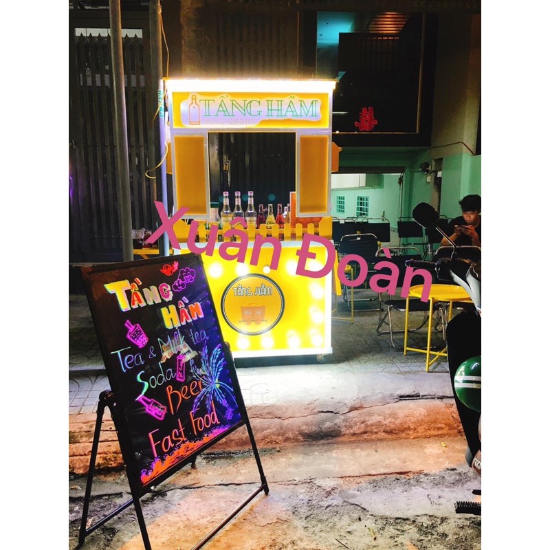 BẢNG ĐÈN LED VIẾT TAY DẠ QUANG KT 60 x 80cm + Hộp bút