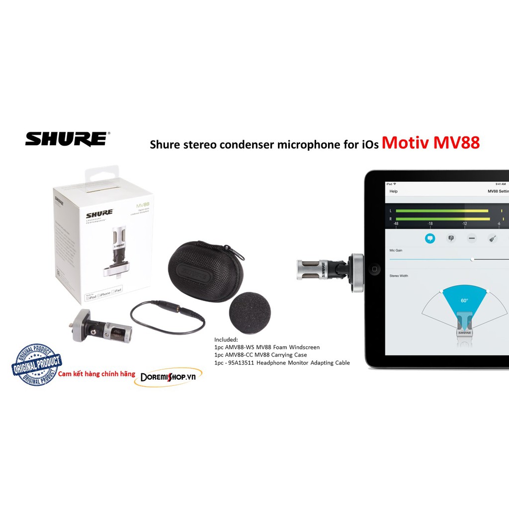 micro thương hiệu Shure dành cho  iphone / ipad Motiv MV88