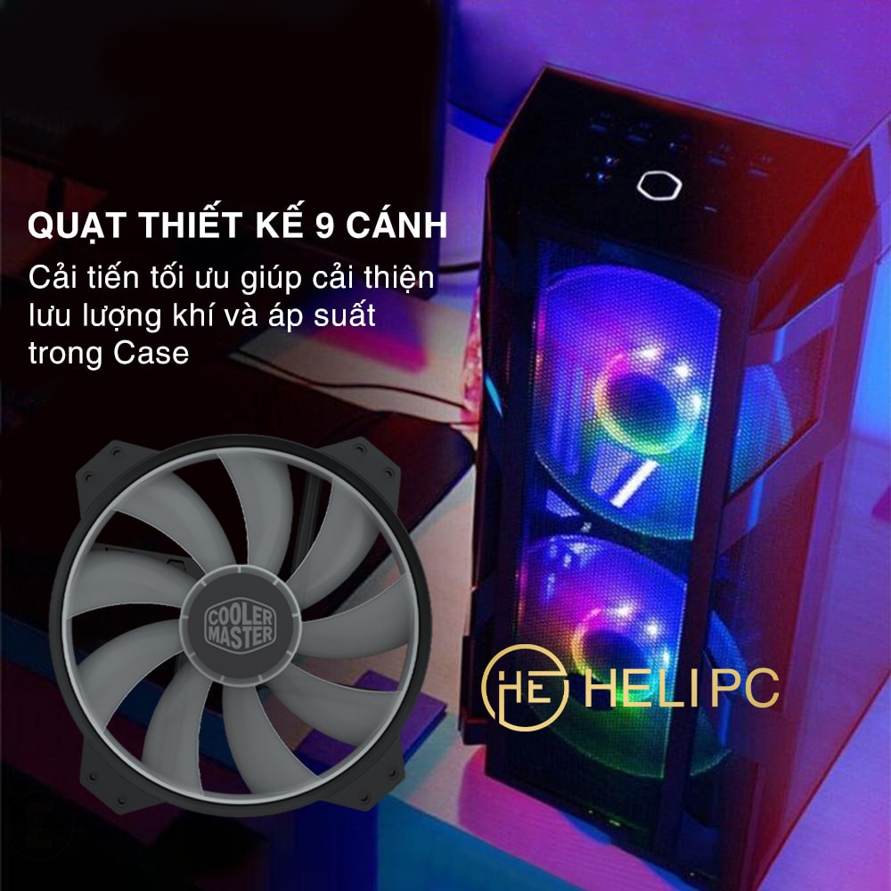 Quạt tản nhiệt Case Cooler Master MF200R ARGB 20CM - Fan Case 20cm - Coolermaster MasterFan MF200R ARGB