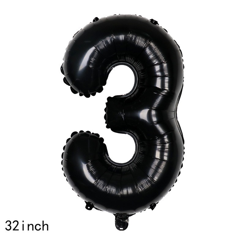 Bóng số tuổi màu đen chụp ảnh sinh nhật siêu đẹp cỡ lớn 75cm