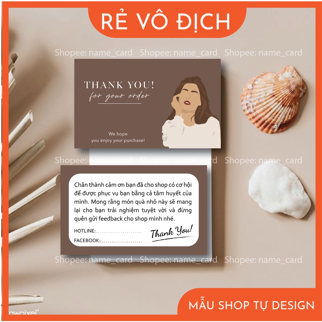 Thiệp cảm ơn khách hàng, card thank you có sẵn tại shop