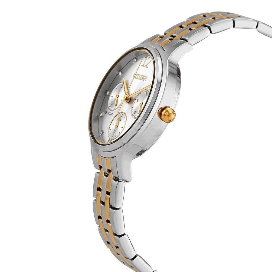 Đồng Hồ Nữ Citizen Đính Đá Swarovski Dây Thép Không Gỉ ED8184-51A - Mặt Trắng
