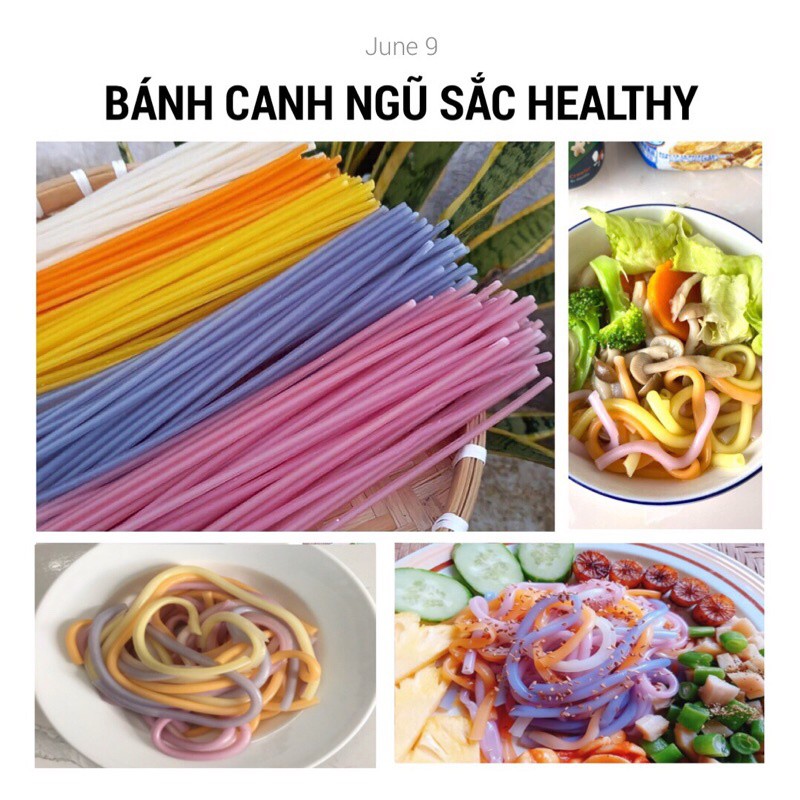 Bánh canh ống ngũ sắc/chùm ngây /khoai lang tím/gạo lứt  siêu ngon đặc biệt gói 500g.