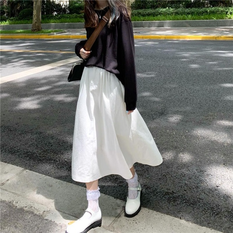 Chân Váy Lưng Cao Phong Cách Thời Trang Nhật Bản