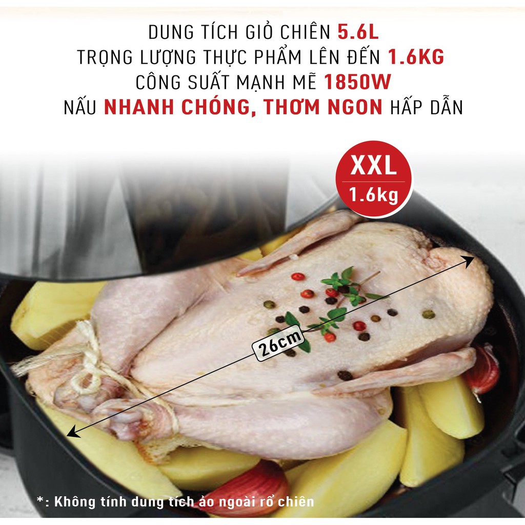 [Mã ELTEFALWL5 giảm 10% đơn 500K] Nồi chiên không dầu Tefal EY701D15