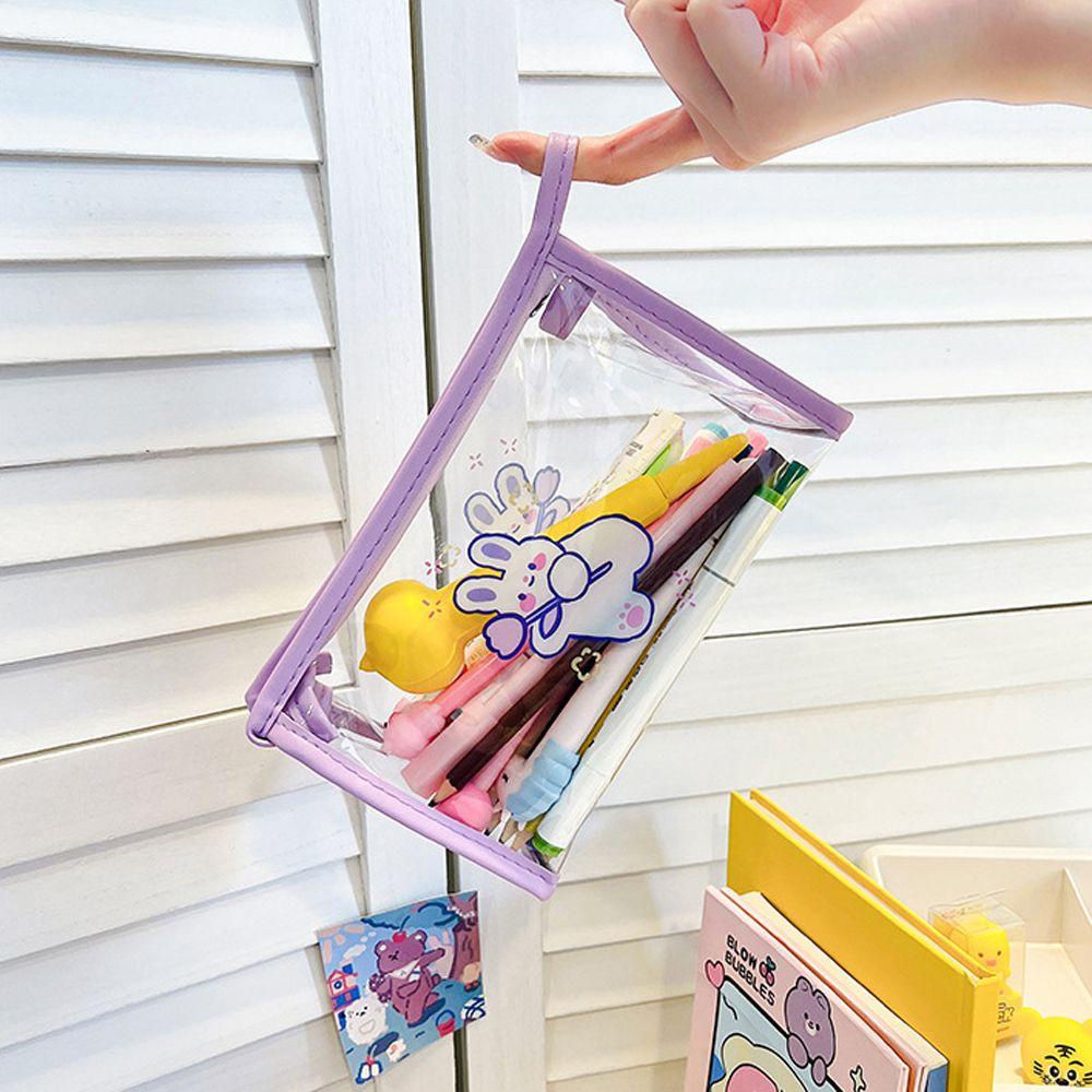 Túi Đựng Mỹ Phẩm Bằng PVC Trong Suốt Cỡ Lớn Chống Thấm Nước Hình Thỏ Dễ Thương Cho Nữ