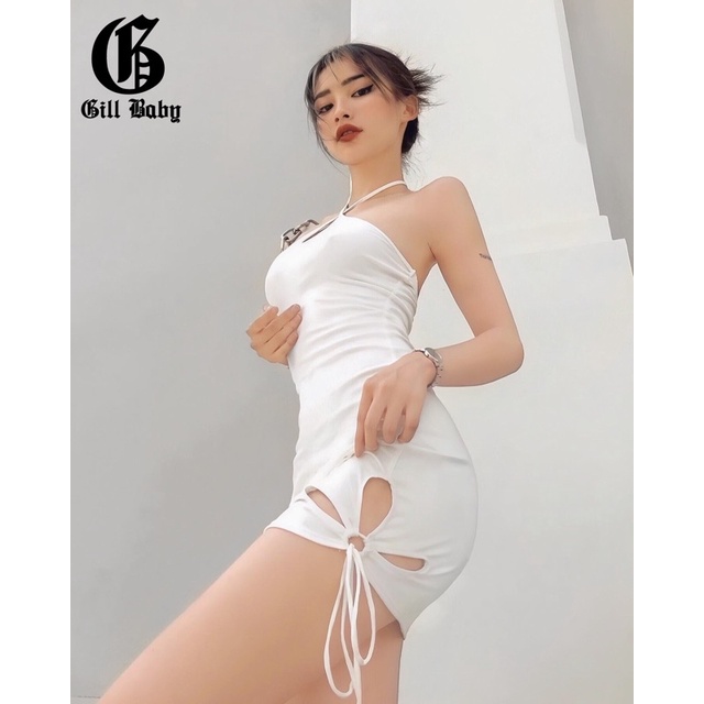 [Mã SKAMA06 giảm 8% tối đa 50K đơn 250K] Đầm Body Cổ Yếm Cut Out Hình Cánh Hoa (HEATHER DRESS)