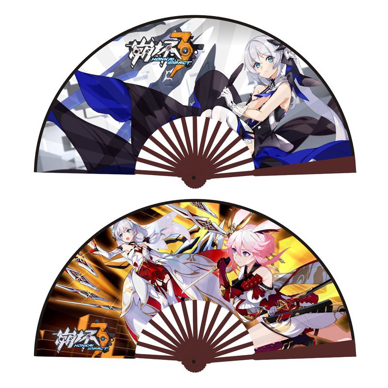[Voucher &amp; Dịch vụ]  Quạt Gấp Vải Lụa Họa Tiết Anime, Quạt Gấp Cầm Tay 10 Inch Phong Cách Mới