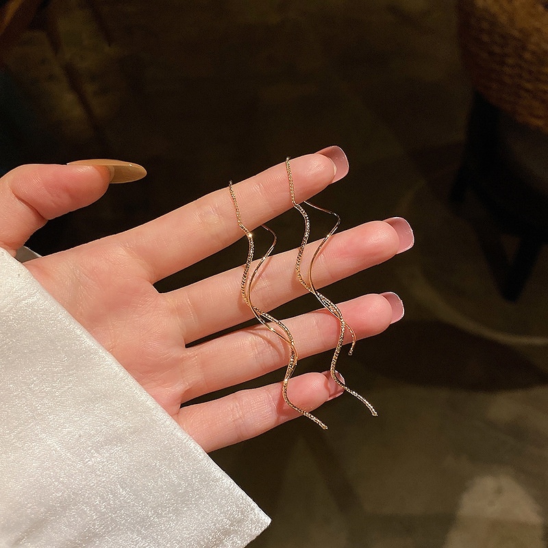 Bông Tai Dáng Dài Dạng Xoắn Thời Trang Cho Nữ