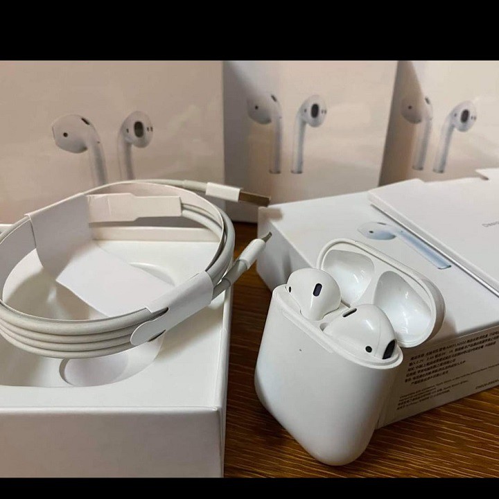 Airpods 2 (Đổi Tên - Định Vị) Chống ồn, Cảm biến vân tay [Phiên Bản Cao Cấp Như Auth]