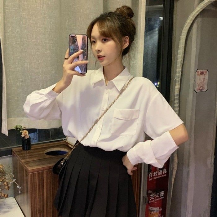 Áo Sơ Mi Trắng Dài Tay Thời Trang Nữ Tính