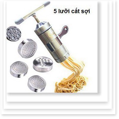 Máy Làm Bún Tươi, Mỳ Sợi 5 Đầu Cắt Inox(Bạc)
