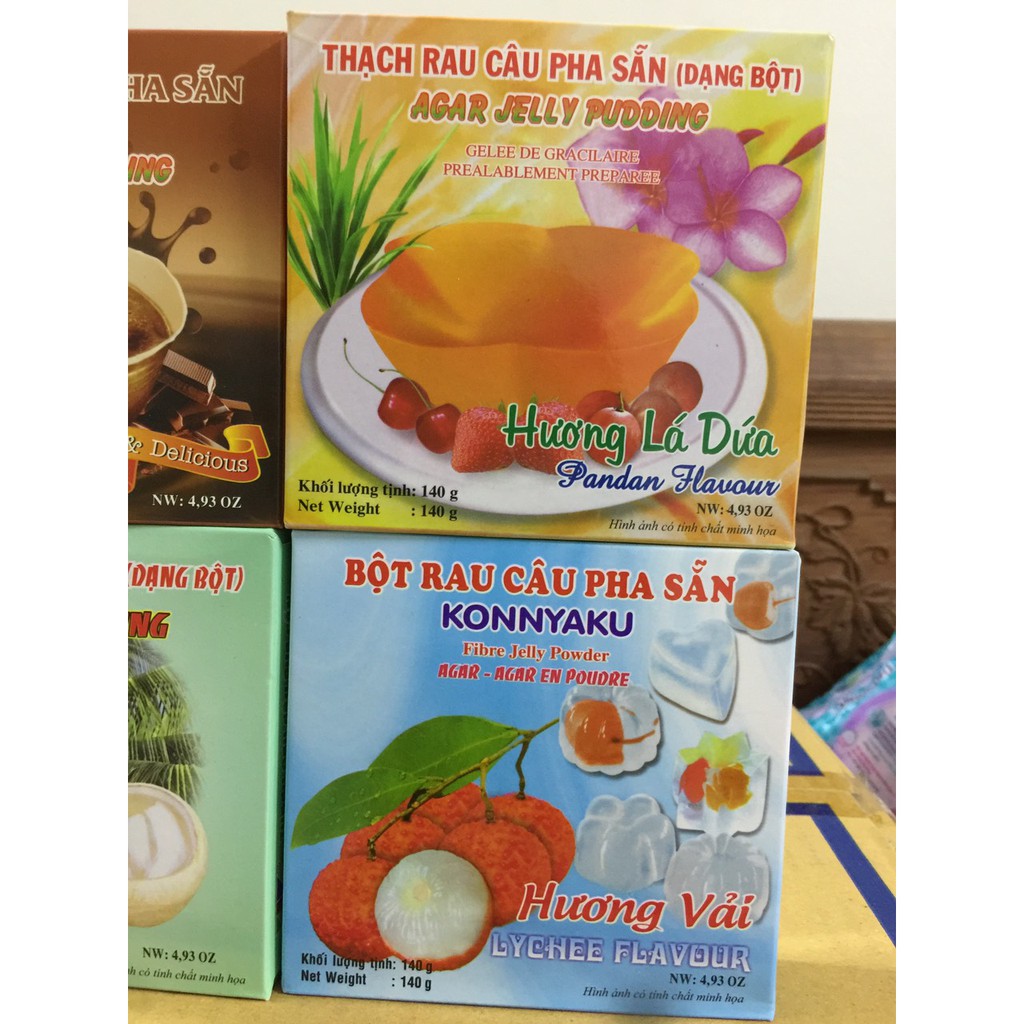 BỘT RAU CÂU PHA SẴN AGAR KONNYAKU 3K 140G