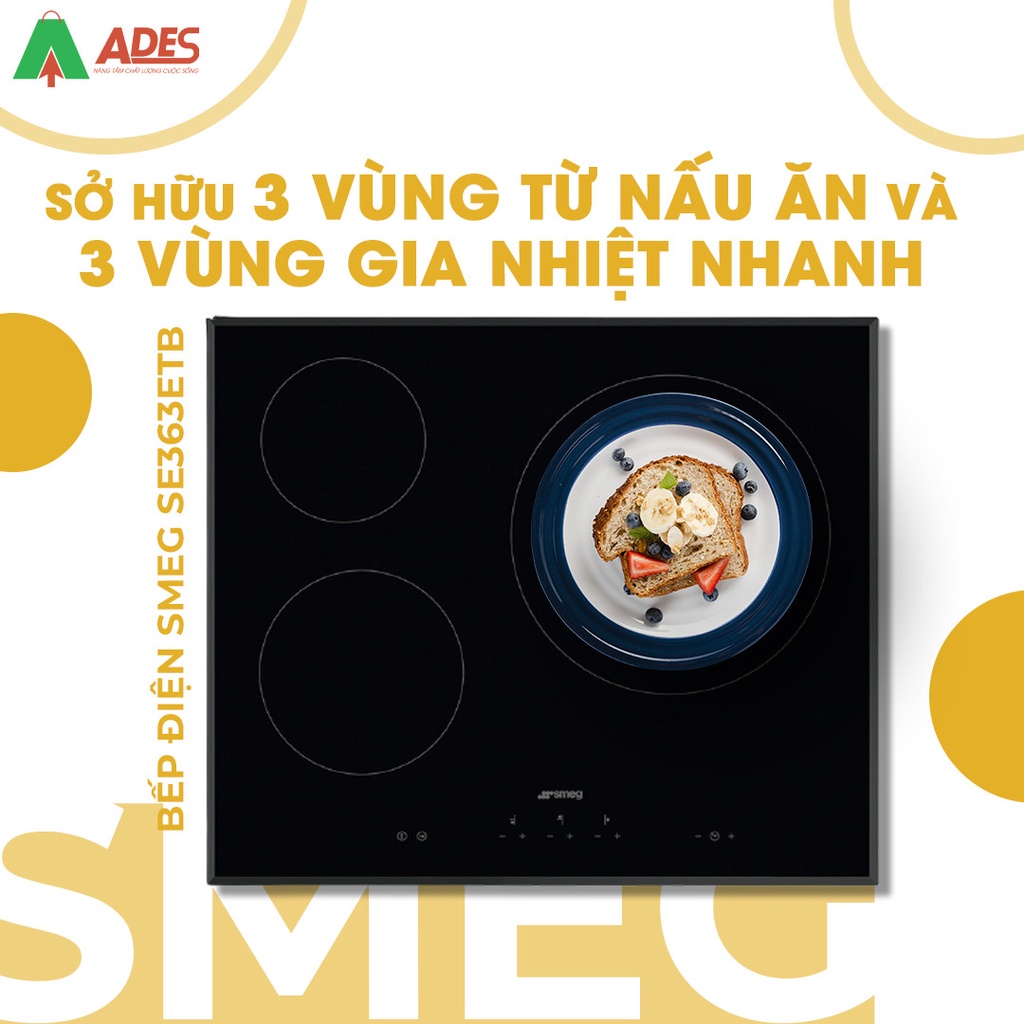 Bếp Điện Smeg SE363ETB - Bảo Hành Chính Hãng