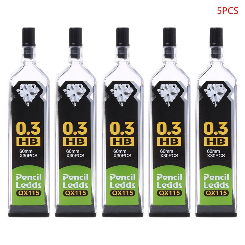 Set 5 Ruột Bút Chì HB 2B Ngòi 0.3/0.5/0.7/0.9mm Tiện Dụng