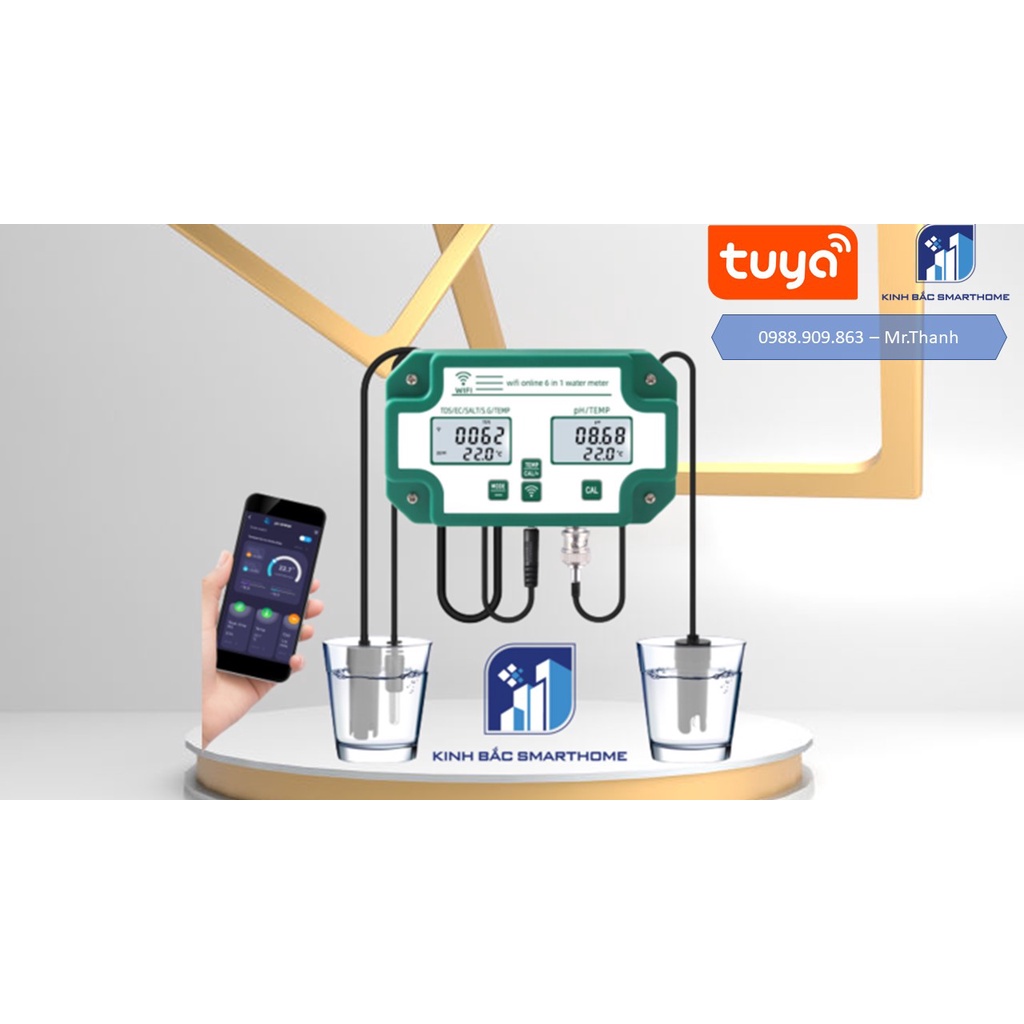 Bộ phân tích thành phần nước thông minh theo dõi qua điện thoại Tuya Wifi