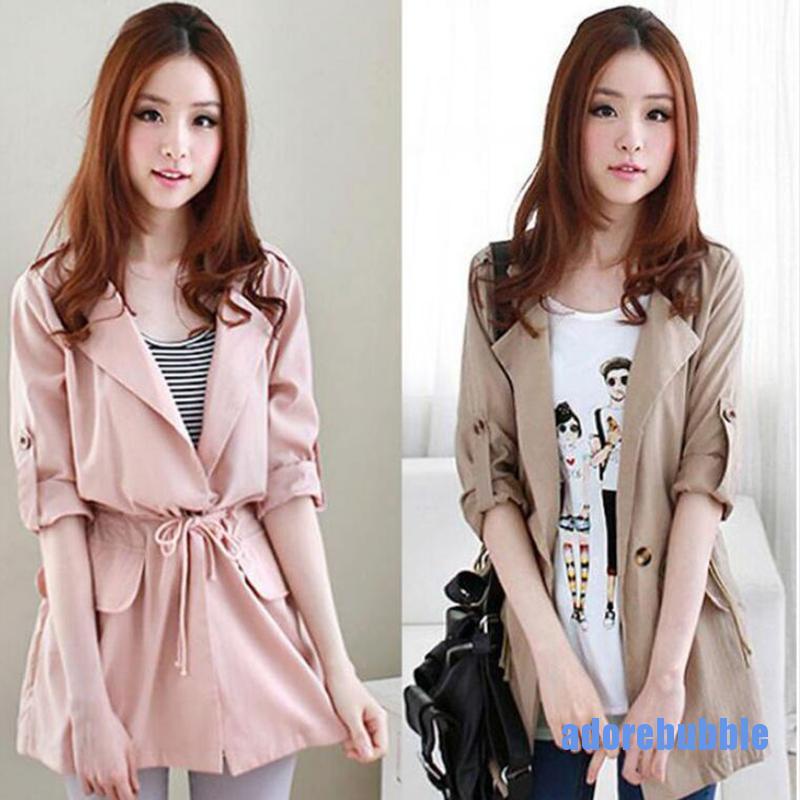 [adorebubble 0610] Korean Women Jacket Loose Outwear Long Sleeve Buttons Casual Autumn Coat Outwear