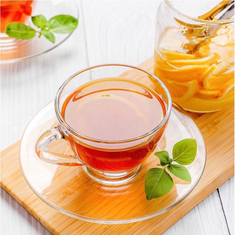 Bộ Tách Đĩa Cafe Thủy Tinh 220ml