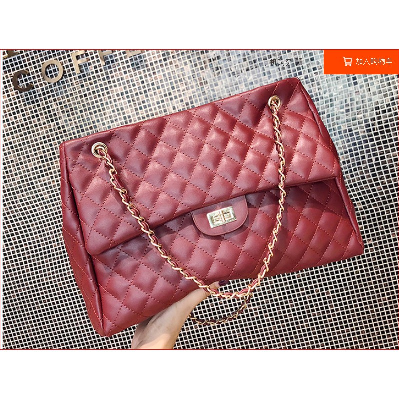 D191 Túi xách,túi đeo chéo bản to dây xích trẻ trung năng động