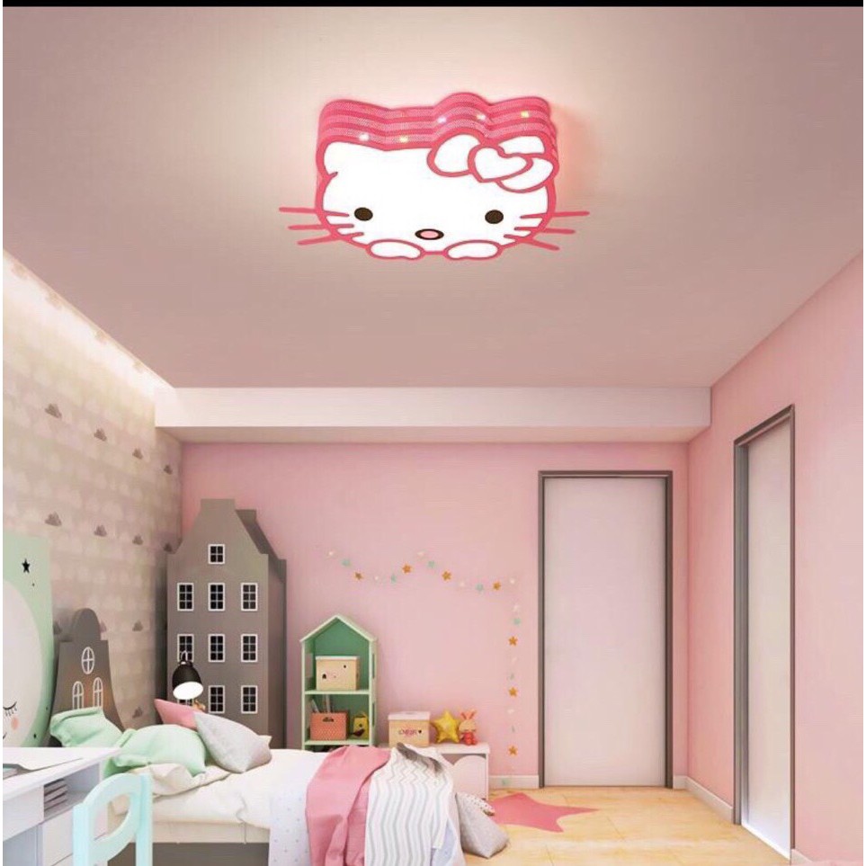 Bảo hành 2 năm) Đèn trẻ em, đèn ốp trần phòng ngủ cho bé Hello Kitty, 3 chế độ ánh sáng