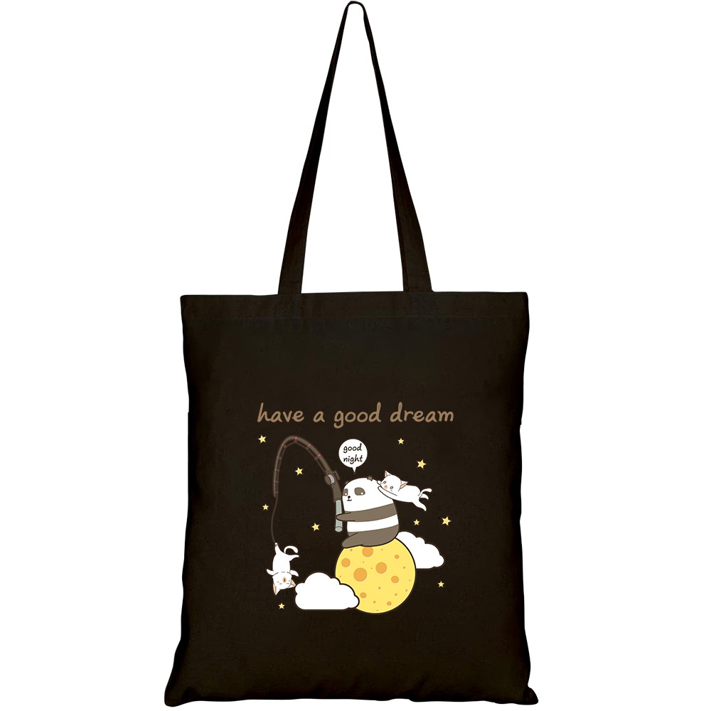 Túi vải tote canvas HTFashion in hình have a good dream HT134