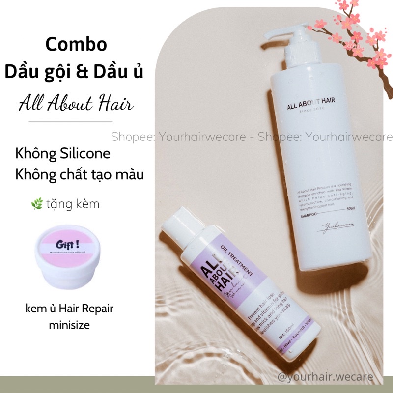 Combo Dầu gội + Dầu ủ lành tính, giảm rụng - Kèm quà tặng