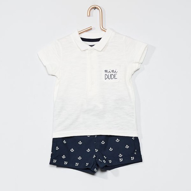 Bộ cộc tay Kiabi bé trai size 3m- 24m