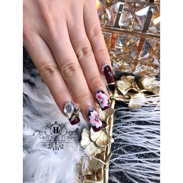 Hoa bột nail xả kho, hoa bột trang trí móng, đồ nail