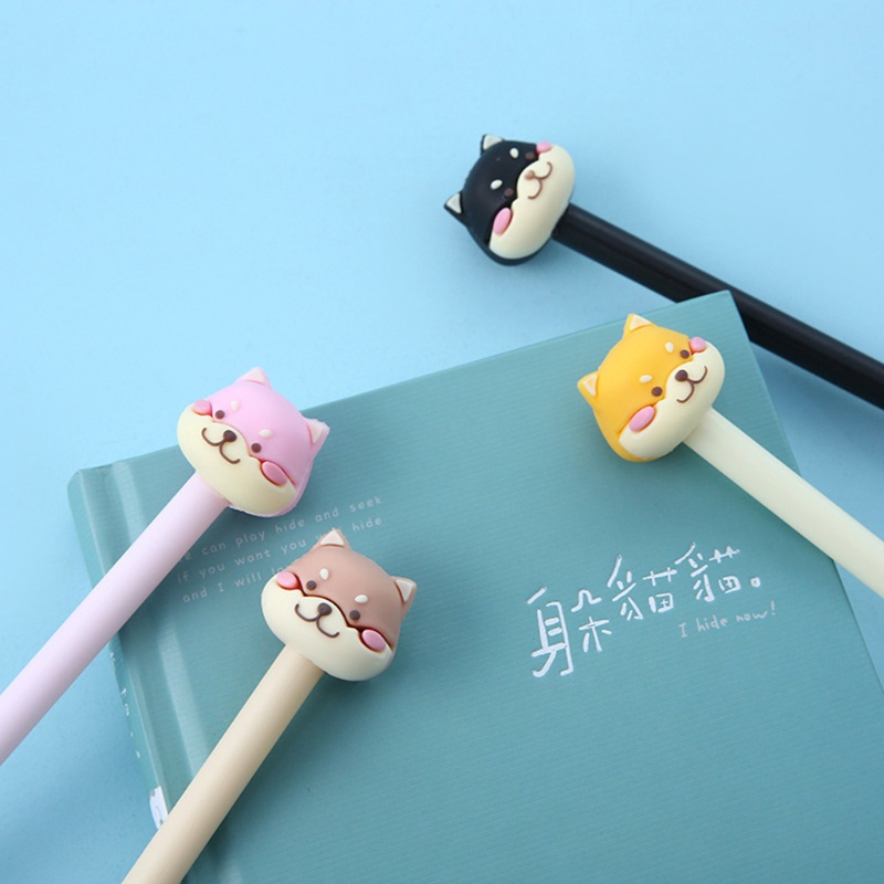 Set 4 Bút Mực Gel Bằng Silicon Hình Chú Cún Hoạt Hình Nhiều Màu Dễ Thương Đa Ứng Dụng