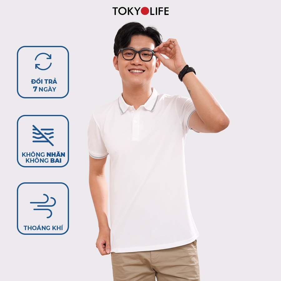 Áo Polo Nam Cotton Cao Cấp, Basic Sang Trọng Lịch Lãm dáng suông TOKYOLIFE I7POL803I