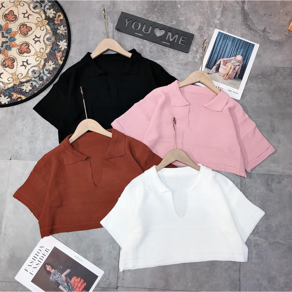 Áo croptop len 4 màu mã B297 (kèm ảnh thật,video)