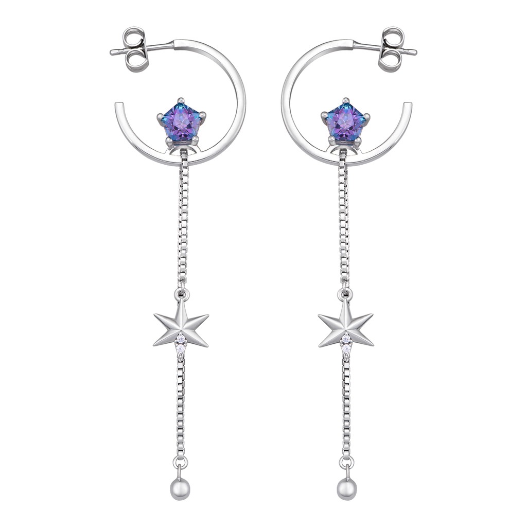 Bông tai Bạc đính đá Sythentic PNJSilver ZTXMW000013