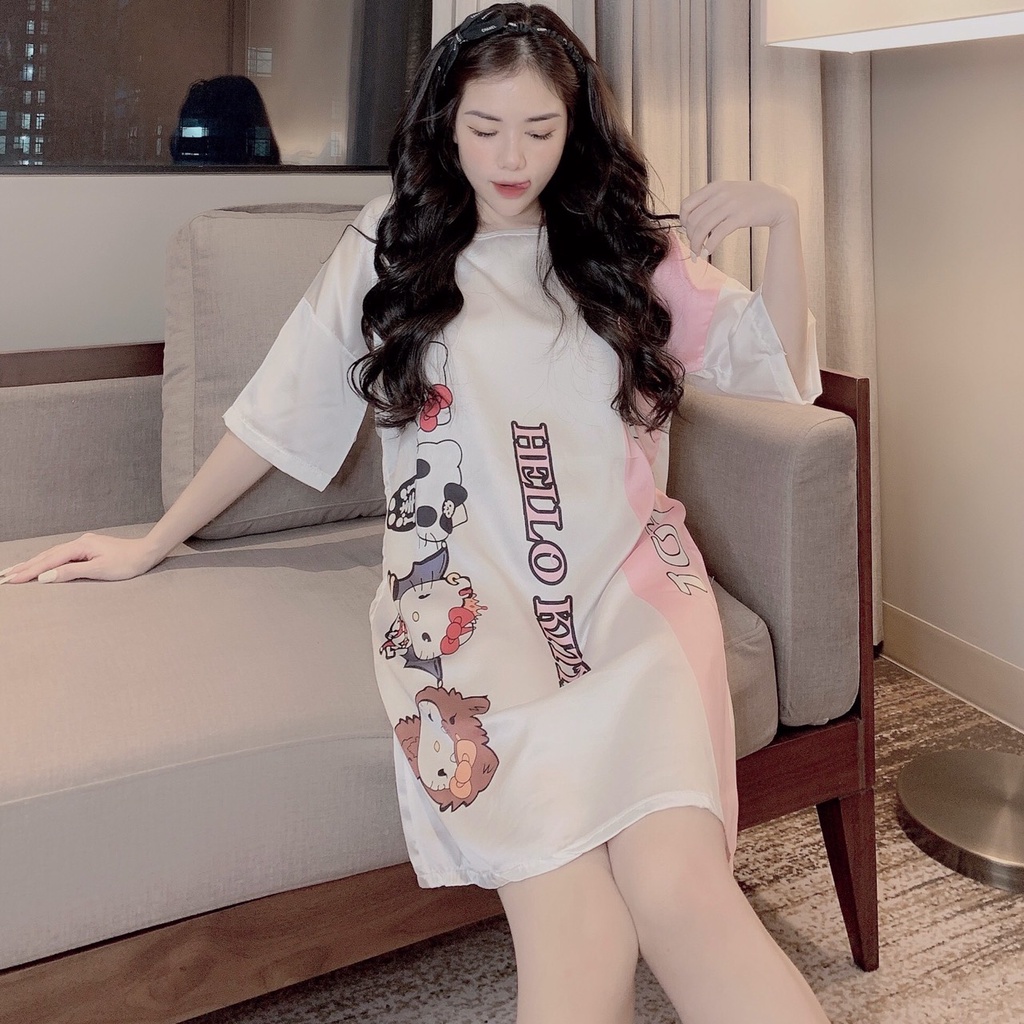 Váy Xinh Thiết Kế In 3D Sang Chảnh Chất Lụa Satin Loại 1 Mềm Nhẹ Mát | BigBuy360 - bigbuy360.vn