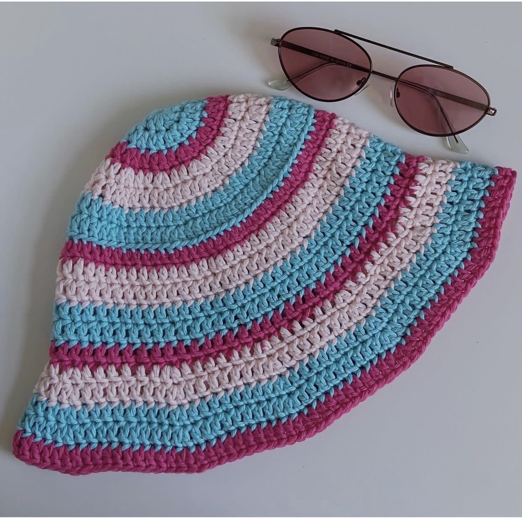 Nón mũ đi biển mùa hè đan len handmade - Thời trang đi biển