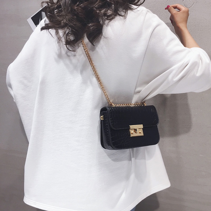 Túi Xách Nữ Đeo Chéo Da Rắn Dây Xích Kim Loại Cao Cấp ChiChi Store