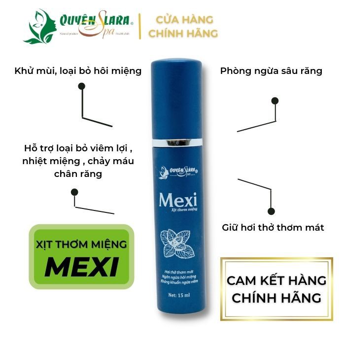 Xịt Thơm Miệng Cao Cấp Mexi Quyên Lara Giúp Kháng Khuẩn,Vệ Sinh Khử Mùi Hôi Miệng Tức Thì 15ml