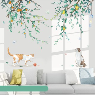Decal dán tường Mèo dưới tán cây 2