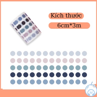 Cuộn Miếng Dán Sticker Washi Chấm tròn  Basic Trang Trí Bullet Journal, Nhật Ký, DIY Sổ Vở , Dán Postcard trang trí