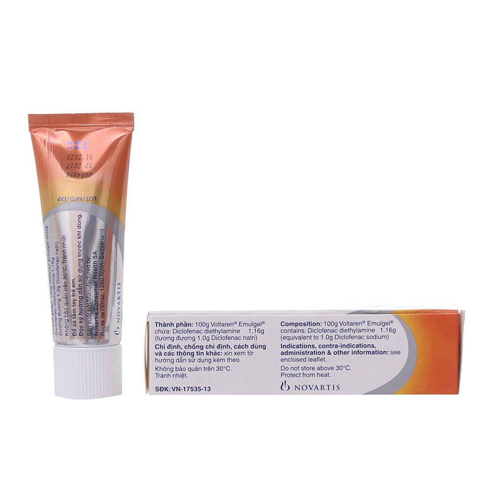 GEL BÔI GIẢM ĐAU CHỐNG VIÊM VOLTAREN EMULGEL TUÝP 20g